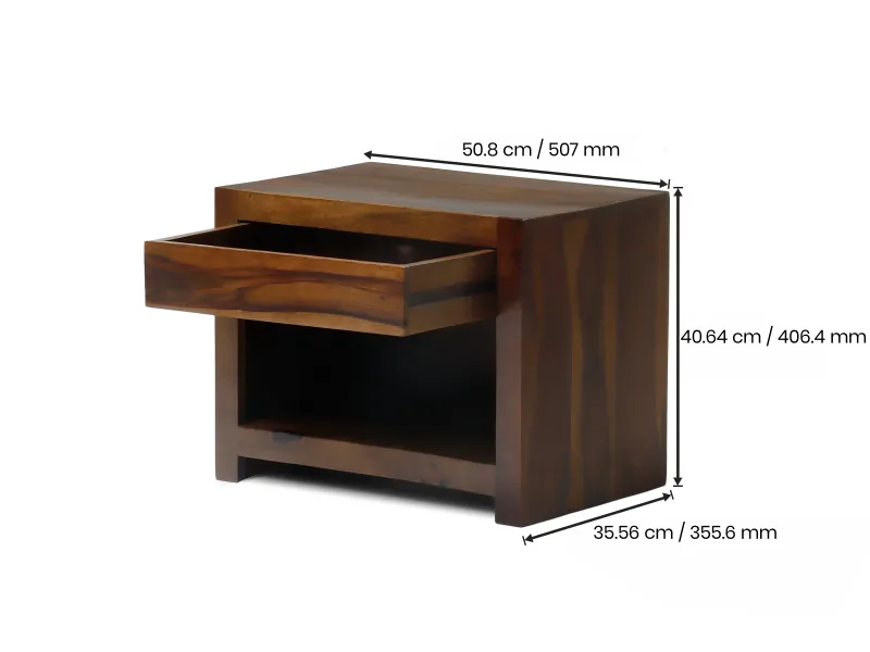 Belle Solid Wood Bedside Table